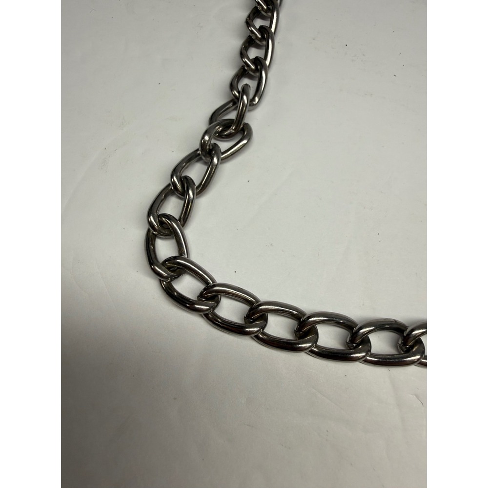 Heavy Duty Metal Chain Dog Leash Red Padded Leather Handle Swivel Bolt 41" chain - Picture 5 of 5